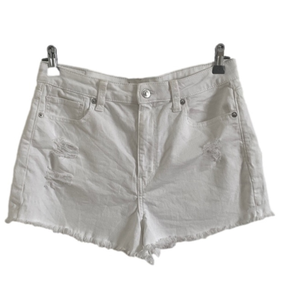 American Eagle High Rise Distressed Mom Jean Shorts